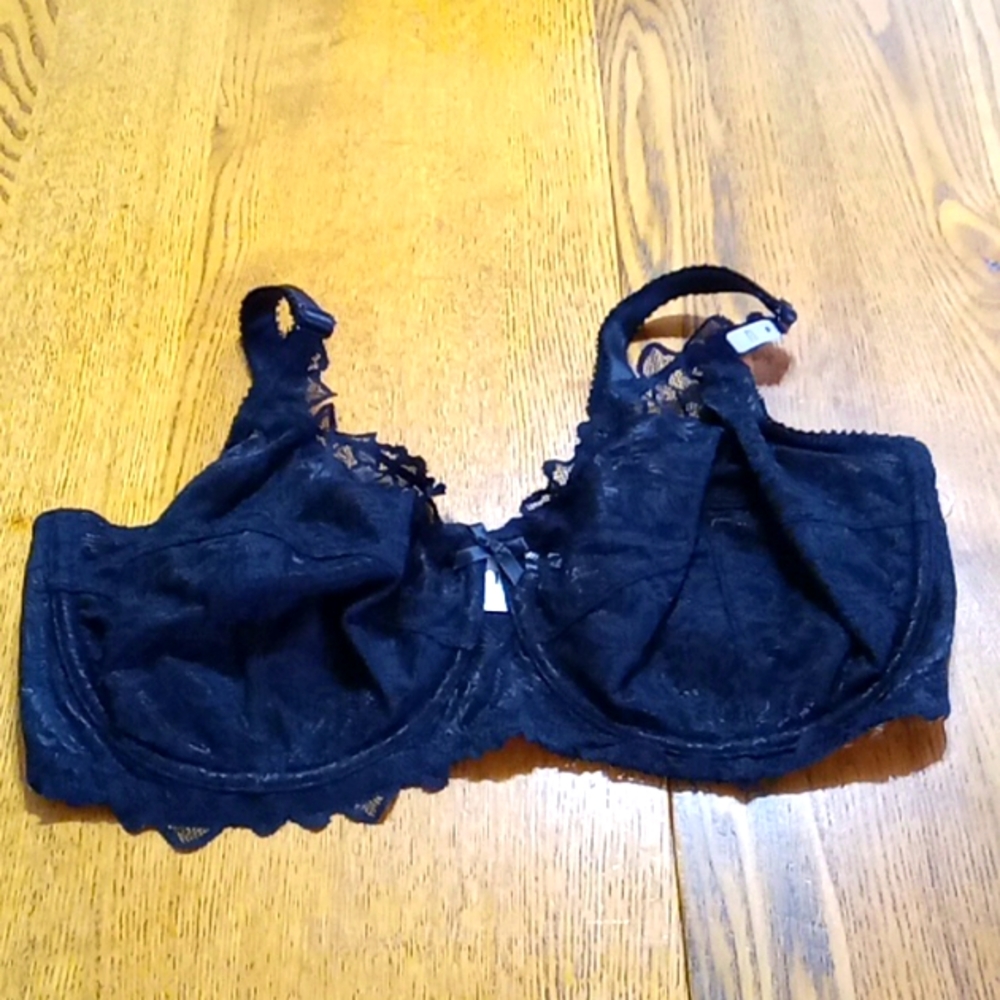 DEESSE Womens 40DD Bra LACE BLACK New Intimates Lingerie UNDERWIRE